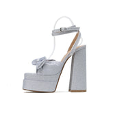 Chunky Heel Heel Peep Toe Sweet Sandals One Strap Diamond Heels Shoes